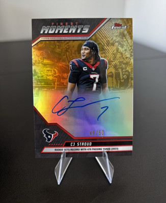 Topps 2025 Finest C.J. Stroud Texans Finest Moments Auto Gold Refractor /50