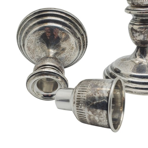 Wallace 1942 Sterling Silver Candlestick Weighted Candle Holders 239 Engraved - Picture 10 of 16