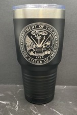 Etched Department of the ARMY New 30 oz INSULATED TUMBLER POLAR CAMEL