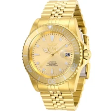 Invicta Men's Watch Pro Diver Gold Tone Dial Automatic Yellow Bracelet 30096