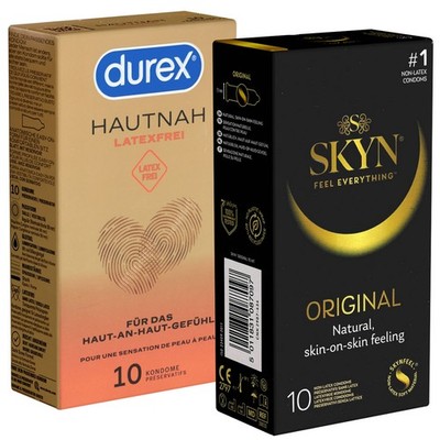 Kondomotheke  20x Latexfreie Kondome Duo Pack Test-Set hypoallergen, Polyisopren