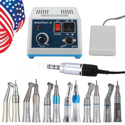 Dental Lab Marathon Electric Micromotor Contra Angle/Straight Handpiece Drill N3