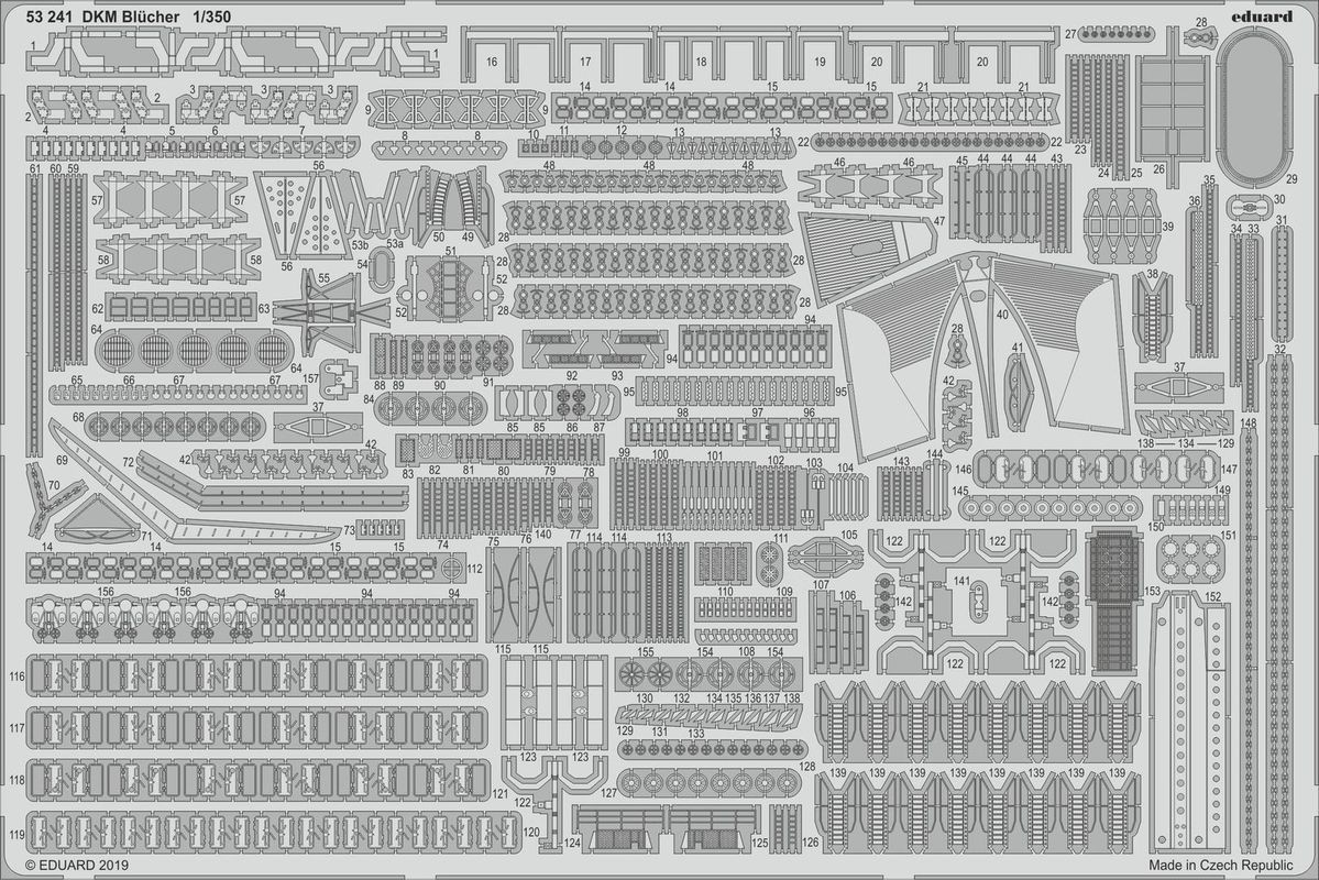 Eduard Accessories 53241 - 1:350 Etched Set DKM Blücher for Trumpeter - New