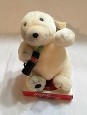 Vintage 1997 Coca Cola Plush Collection Polar Bear 7" White With Bottle NEW