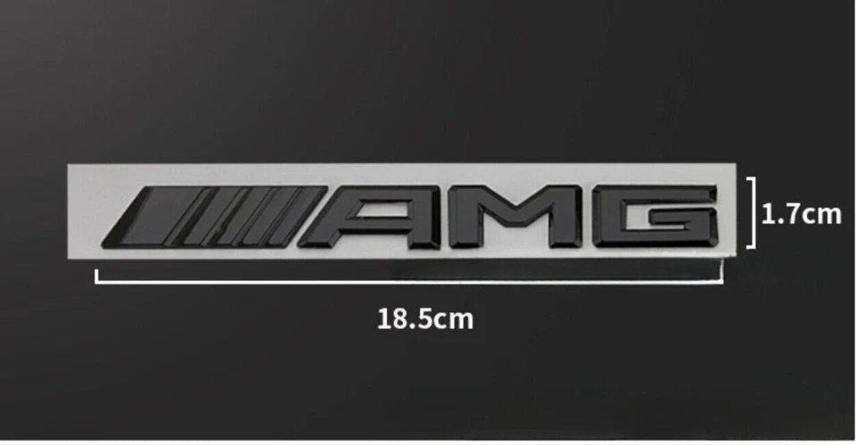 Mercedes AMG Logo Aufkleber Emblem Schriftzug Schwarz Glänzend für Heckklappe - Bild 4 von 4