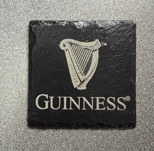 Guinness Logo Laser Engraved onto Slate Coaster - NEW