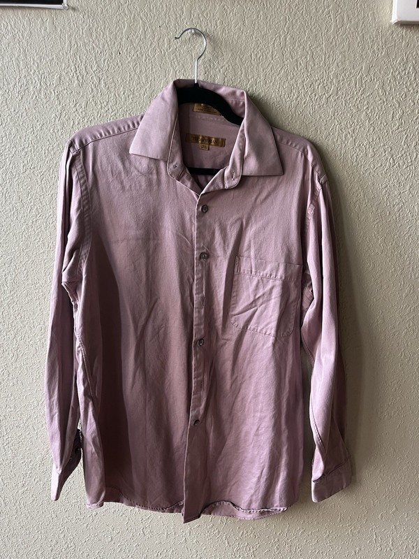 Today's Man Regular Fit Purple Solid Cotton Collared Dress Shirt 15.5 34/35