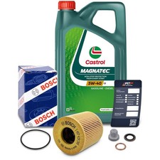 BOSCH ÖLFILTER + 5 L CASTROL MAGNATEC 5W-40 C3 FÜR PEUGEOT 206 AB 98 207 1.4 1.6
