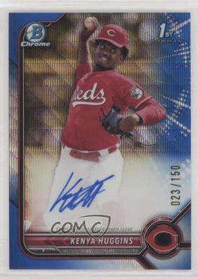 2022 Bowman Draft Chrome Pick Blue Wave Refractor 23/150 Kenya Huggins Auto 0us5