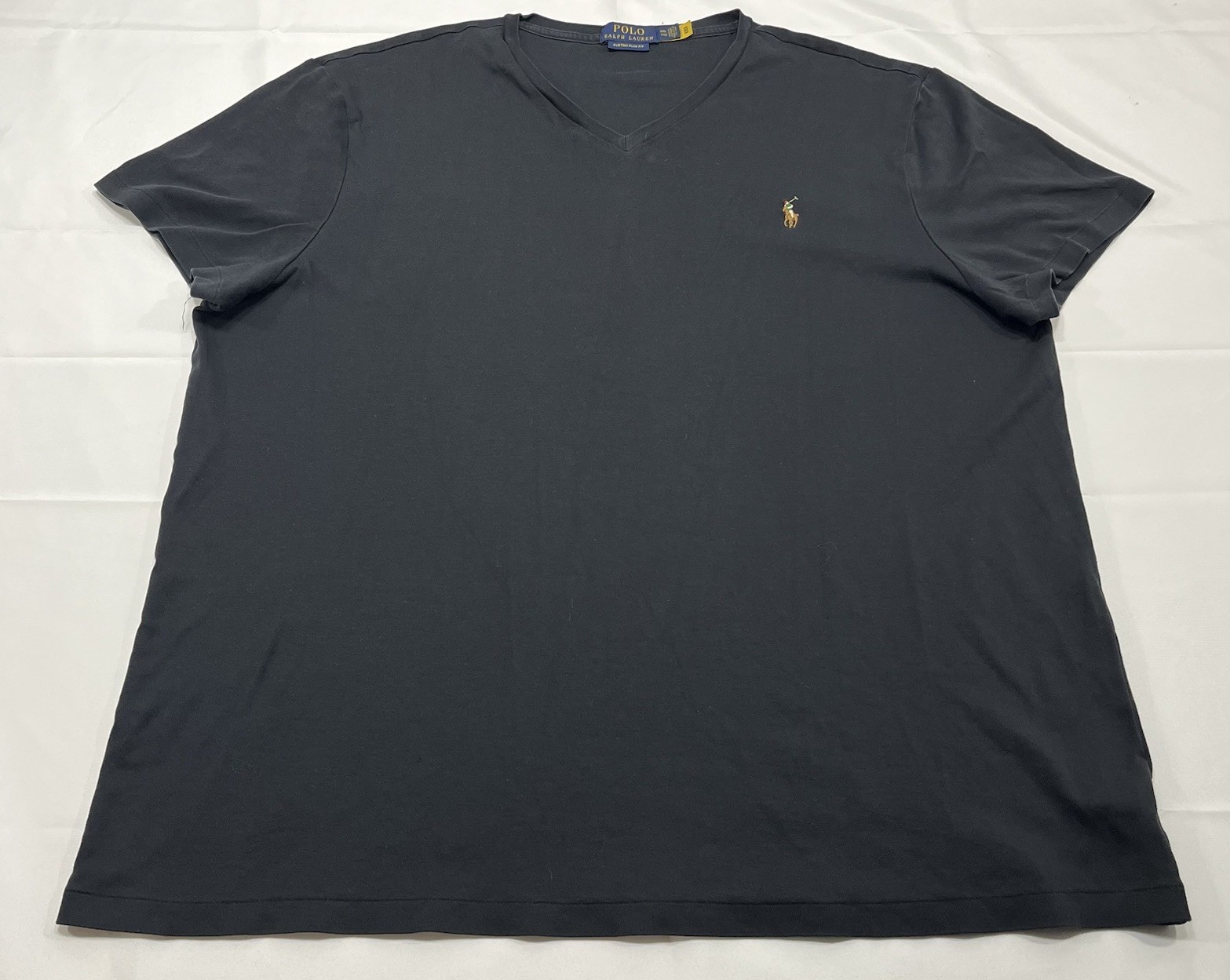 Polo Ralph Lauren T shirt uomo nera XXL carne pony personalizzata slim fit 100% cotone