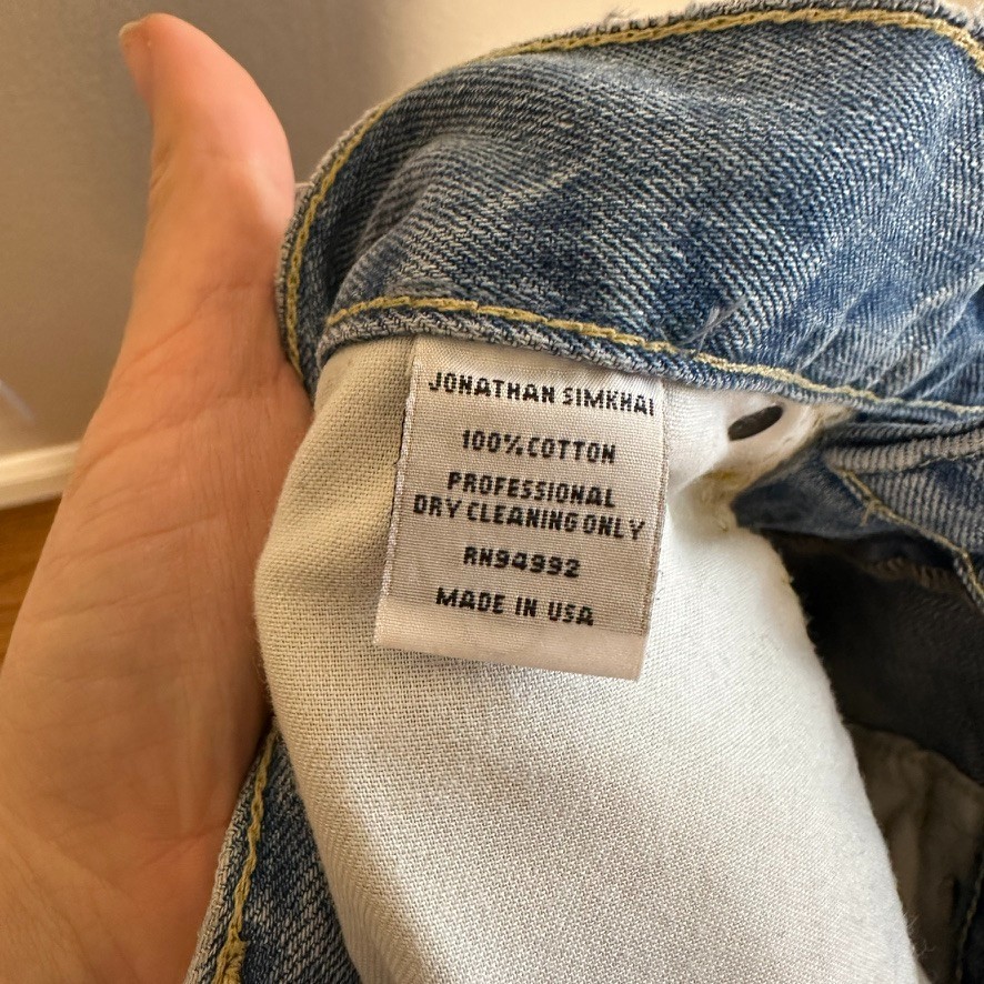 Jonathan Simkhai Side Button Jeans Light Wash Dis… - image 11