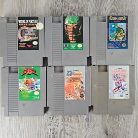 Lot Of 6 NES Nintendo Video Games Vintage Blades Of Steel Commando Bad News 