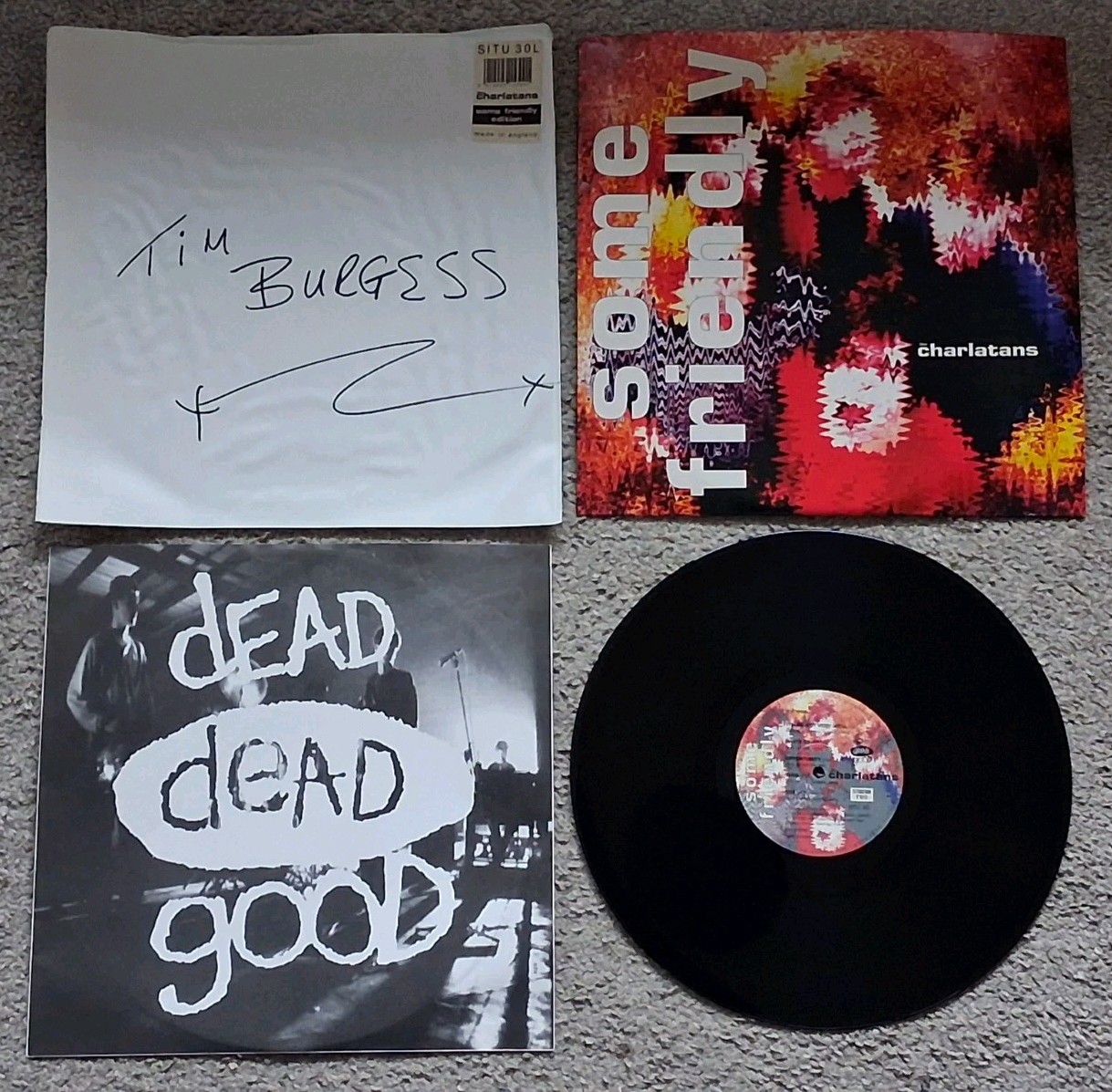 The Charlatans - Some Friendly Vinyl LP PVC Sleeve SITU30 Signed by Tim Burgess