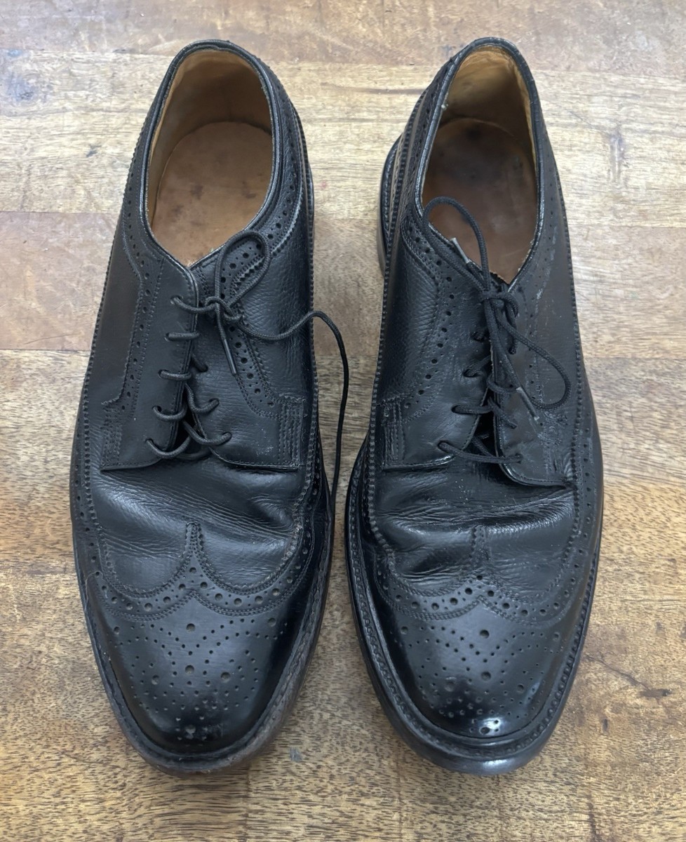 Vintage Florsheim Imperial Black Punched Wingtip Brogue  display picture 3