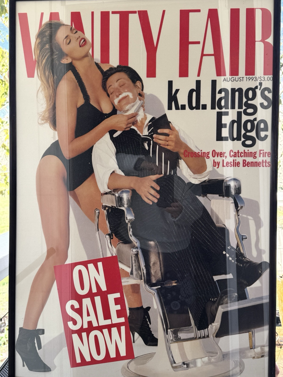 Vintage Cindy Crawford & KD Lang, Framed 36 x 25.5 Poster, Vanity