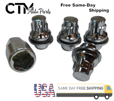 4PC + KEY 12X1.25 INFINITI FACTORY OEM CHROME WHEEL LOCKS FOR