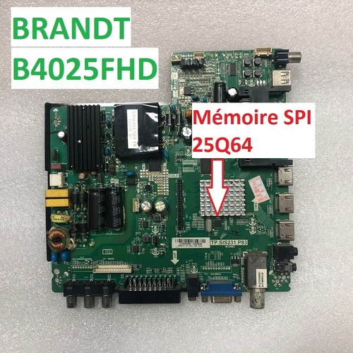 Mémoire SPI 25Q64 D'occasion Pour Téléviseur SABA LED40TD1050E - Carte TP.SIS231.PT851 - Référence C400X14-E1-C
