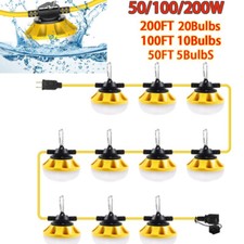 50-200ft Construction String Lights LED Industrial Grade Work Light Waterproof