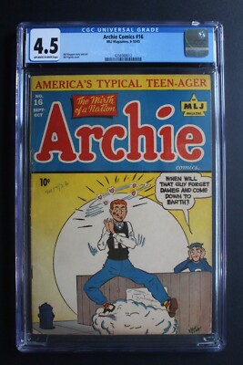 Archie Comics #16 1st F.Croonatra Lamour Shorty Curly Piffle Kitzel 1945 CGC 4.5