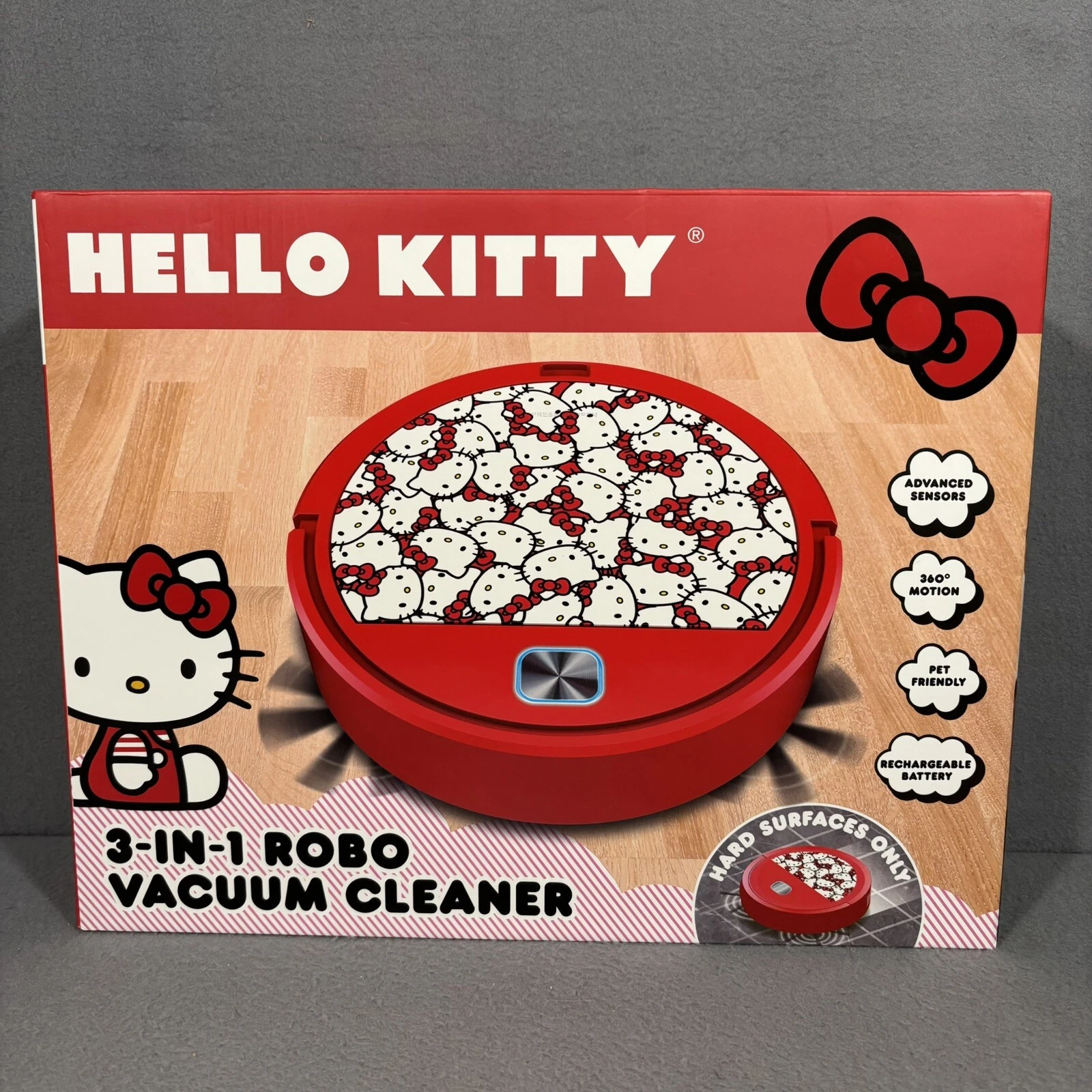New Sanrio Hello Kitty Robot Vacuum Cleaner Red Sweeps Mops Kawaii Pet Friendly