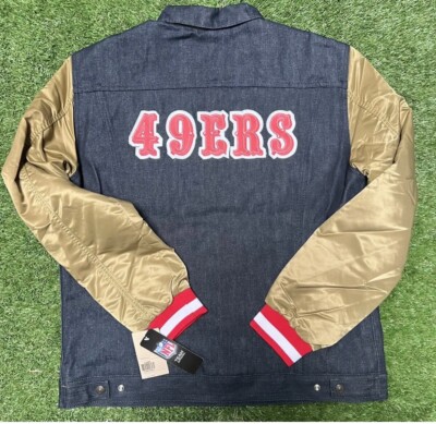 Size M New Vintage Levis x San Francisco 49ers Satin Denim Jacket
