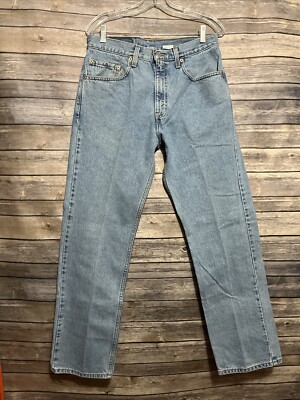 VINTAGE Levis 505 Jeans Mens 32 Straight Leg Regular Fit Light Wash Denim