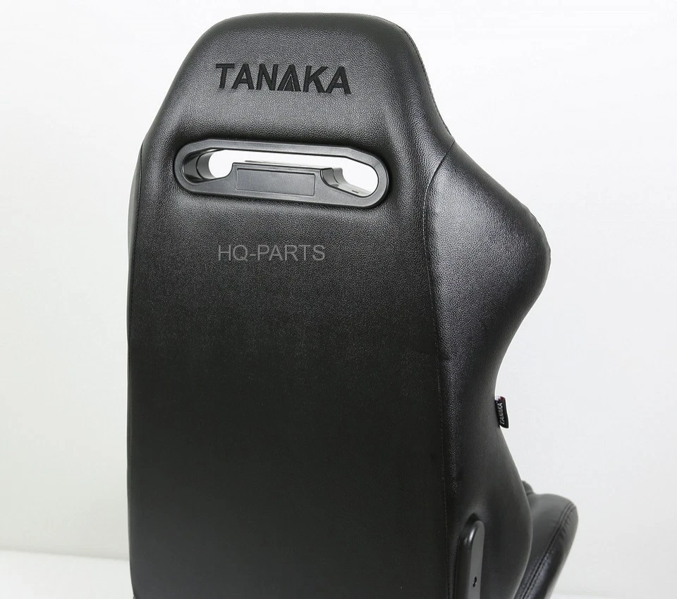 2 X TANAKA BLACK PVC LEATHER RACING SEATS RECLINABLE + SLIDERS FOR FORD RANGER - Image 3 of 4