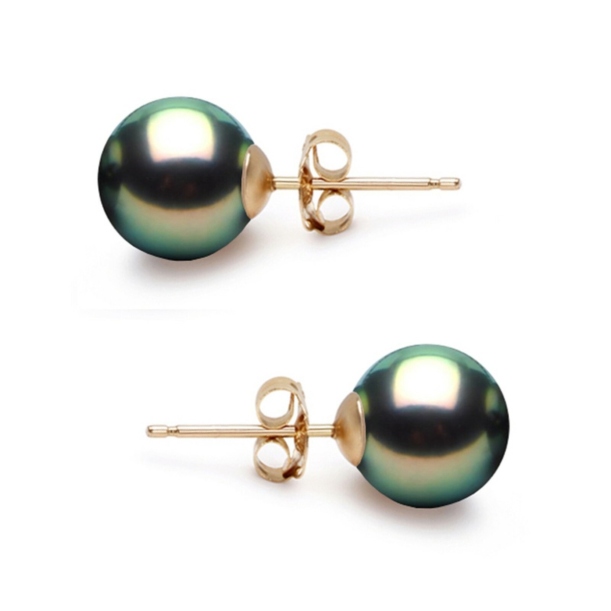 7-9mm Japanese Freshwater Pearl Stud Earrings AAA Graded Peacock Pearls  Earrings