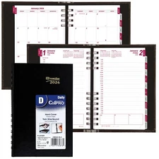 2026 Brownline CB634C.BLK CoilPRO Daily Appointment Book, Hard Cover, 5 x 8"