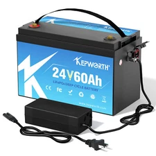 24V 60Ah LiFePO4 KEPWORTH Lithium BMS Battery for RV Boat Trolling Motor Marine