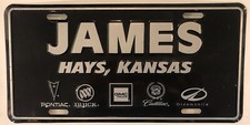 JAMES HAYS PONTIAC BUICK CAR DEALERSHIP booster license plate Cadillac GMC GM KS