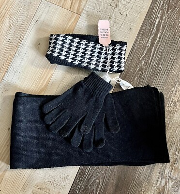 Serra Ladies Piece Headband, Gloves, And Scarf Set