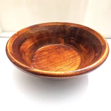 Vintage Julie Pomerantz 12" Round Wood Serving Bowl, Very Good Condition, Taiwan