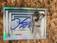 Khalil Watson Signed 2022 Bowman Prospects Chrome Miami Marlins  In 3D B3D-12