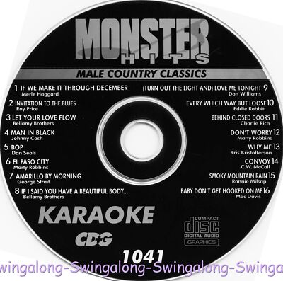 MALE COUNTRY CLASSICS MONSTER HITS #1041 KARAOKE CD+G Charlie Rich,George Strait