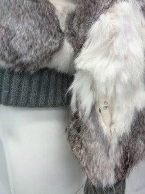 SCRAP ITEM: GRAY & WHITE RABBIT FUR JACKET WOMEN ARTS