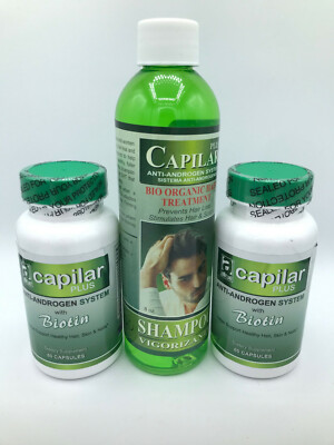 Capilar Plus anti androgen system biotin & biorganic shampoo hair loss EXP 2027