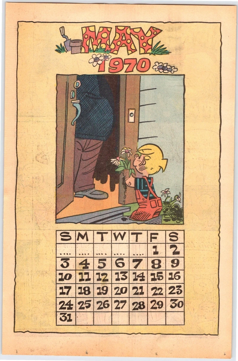 DENNIS THE MENACE MAY 1970 CALENDAR COMIC ART 1970's 6.5 dennis-the-menace-may-1970-calendar-comic-art-1970-s-6-5-x10-magazine-page-m314-ebay