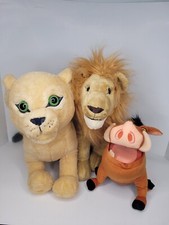 Disney The Lion King Adult Simba, Pumbaa  Nola Plush Stuffed Animal Lot Of 3