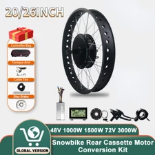20/26" E-Bike Snow Rear Cassette Motor Conversion Kit 48V 1000W 1500W 72V 3000W