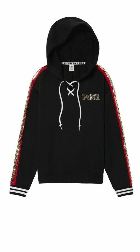 Sサイズ　新品　Glitter Half Zip Hoodie　黒ピンク Dual Tone Hoodie, Two Tone Hoodie, Pink Black Unisex Zip