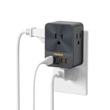 30W Wall Charger with USB C Fast Charging 3 Outlet Extender Surge Protector Plug