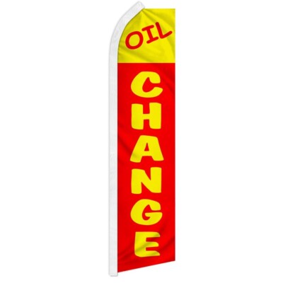 Oil Change Swooper Flutter Feather Flag Auto Service Business Flag RD/YW