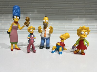 Lot 5 THE SIMPSONS PVC Toy 2007 FOX- Homer/Marge/Bart/Lisa/Maggie