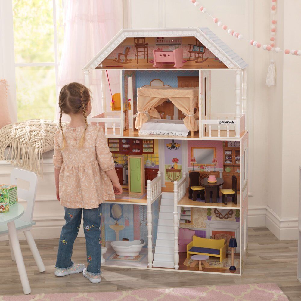 Barbie Size Doll House Girls Dream Play Playhouse Dollhouse Wooden  Furniture 706943659564