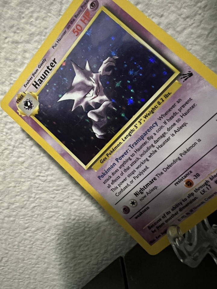 Pokemon Card - ERROR Haunter 6/62 Fossil Holo Rare Blue Ink Stain ...