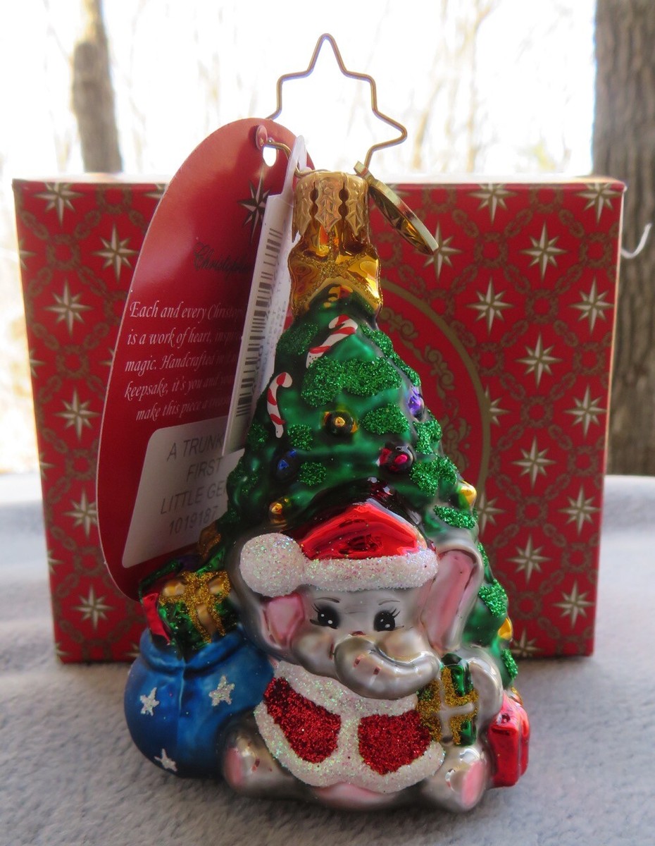Radko Christmas Ornament A Trunkful First Little Gem Elephant
