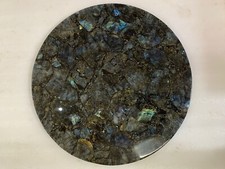 Table Ronde En Labradorite De 15" - Meuble En Pierre Naturelle Pour Le Salon