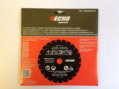 99944200130 OEM Echo Brushcutter Sapling Clearing Saw 8'' Blade 22 Tooth 20MM 
