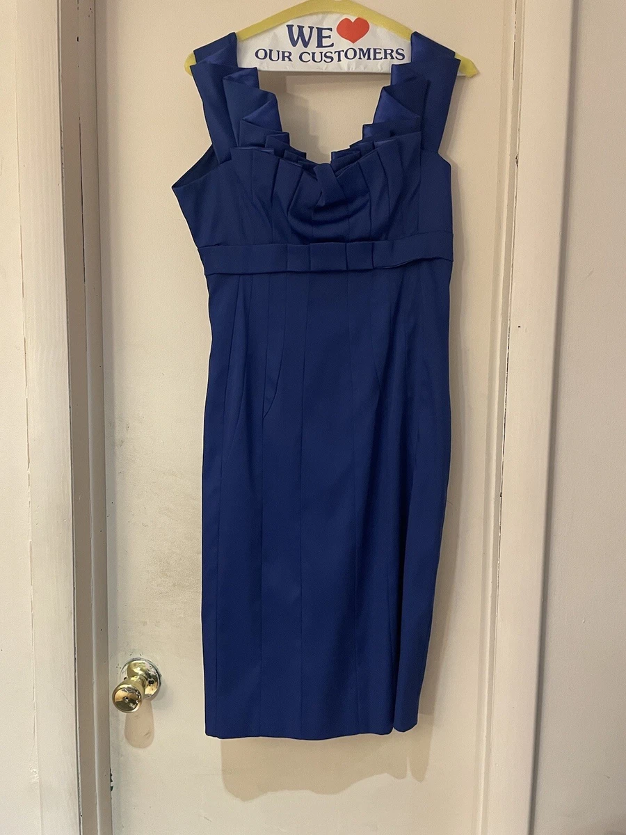 Karen millen top blue ruffle dress